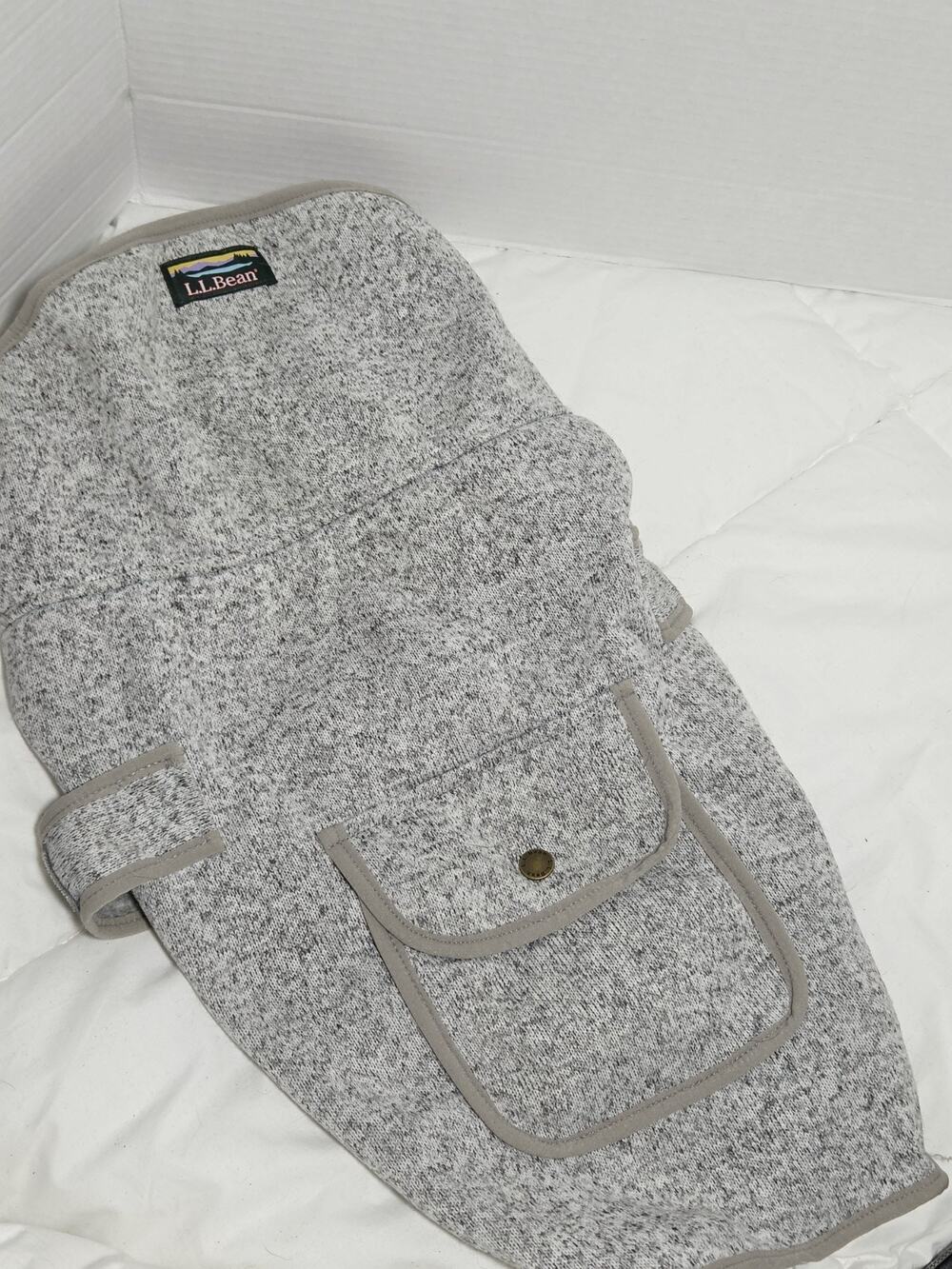 L.L.Bean Sweater Fleece Jacket Coat Large Dog Pocket Travel Outdoor Warm Ultraso